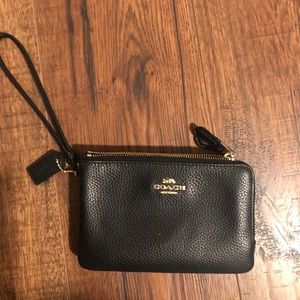 Double Zipper Coach Wristlet